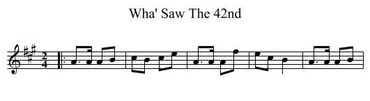 Wha' Saw The 42nd - staff notation