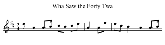 Wha Saw the Forty Twa - staff notation