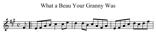 What a Beau Your Granny Was - staff notation