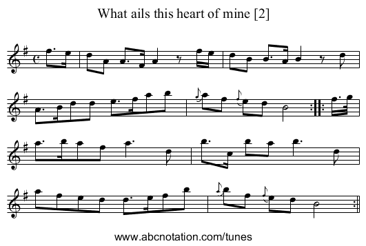 What ails this heart of mine [2] - staff notation