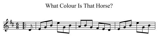 What Colour Is That Horse? - staff notation