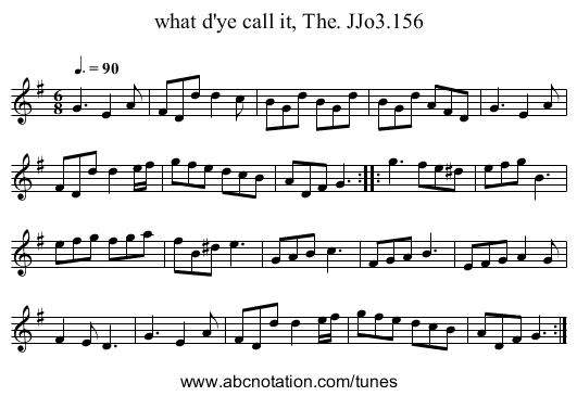 what d'ye call it, The. JJo3.156 - staff notation