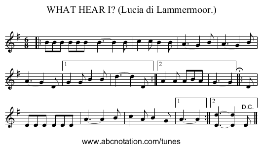 WHAT HEAR I? (Lucia di Lammermoor.) - staff notation