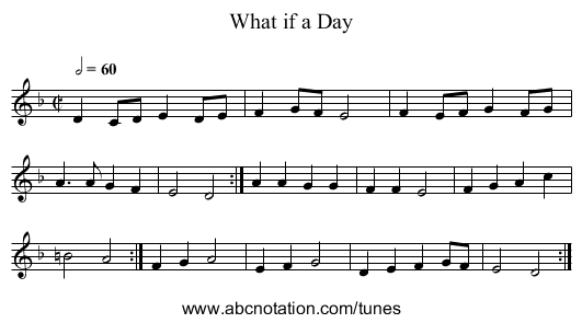 What if a Day - staff notation