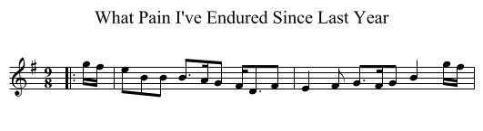 What Pain I've Endured Since Last Year - staff notation