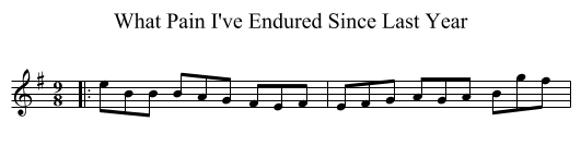 What Pain I've Endured Since Last Year - staff notation