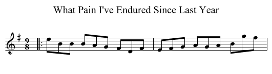 What Pain I've Endured Since Last Year - staff notation