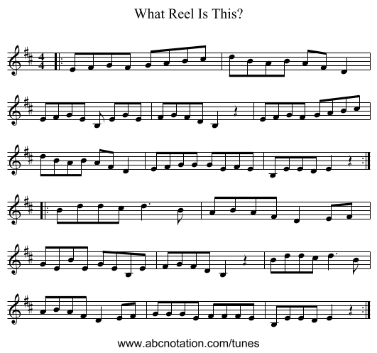 What Reel Is This? - staff notation