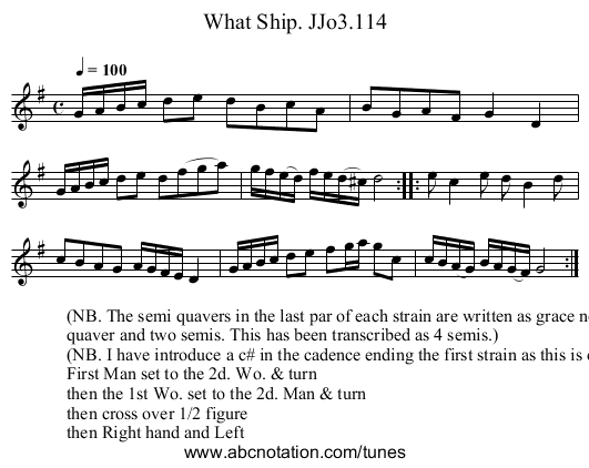 What Ship. JJo3.114 - staff notation