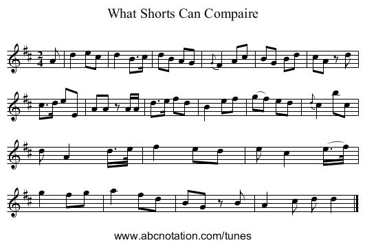 What Shorts Can Compaire - staff notation