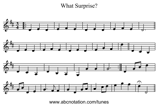 What Surprise? - staff notation