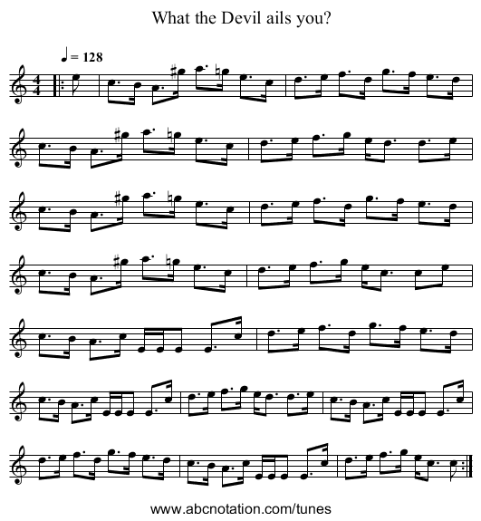 What the Devil ails you? - staff notation