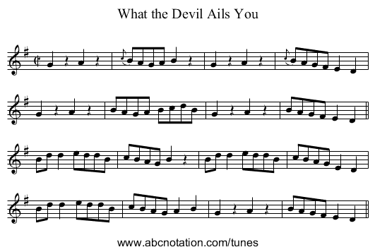 What the Devil Ails You - staff notation