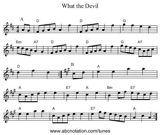 What the Devil - staff notation
