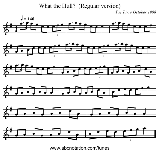 What the Hull?  (Regular version) - staff notation
