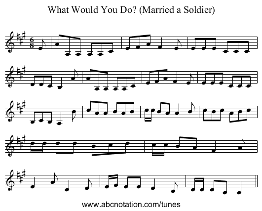 What Would You Do? (Married a Soldier) - staff notation