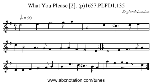 What You Please [2]. (p)1657.PLFD1.135 - staff notation