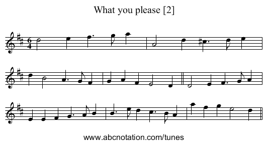 What you please [2] - staff notation