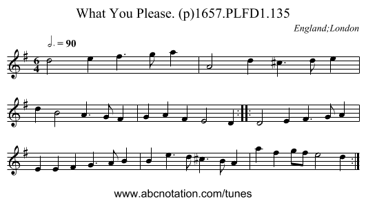 What You Please. (p)1657.PLFD1.135 - staff notation