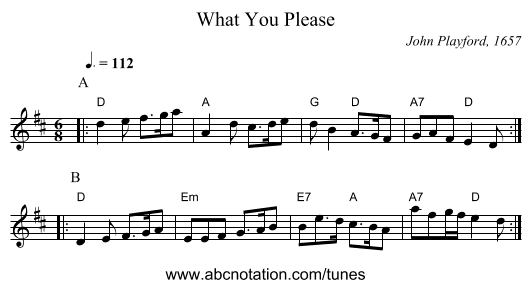 What You Please - staff notation