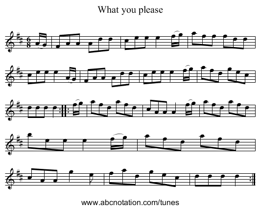 What you please - staff notation