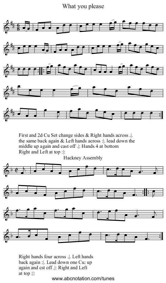 What you please - staff notation