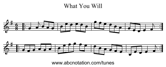 What You Will - staff notation