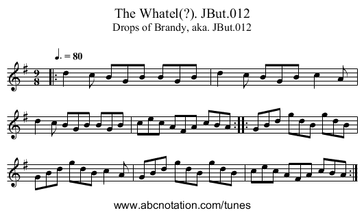 Whatel(?). JBut.012, The - staff notation
