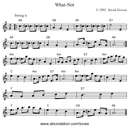 What-Not - staff notation