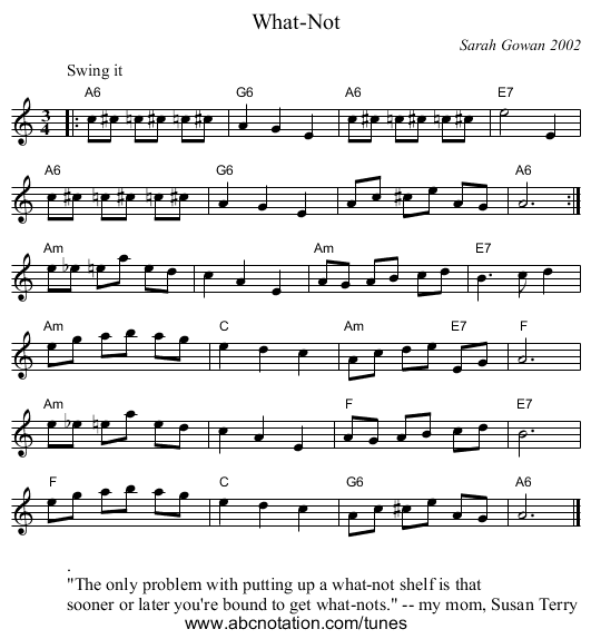 What-Not - staff notation