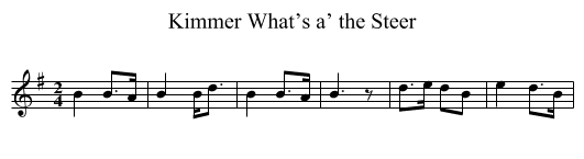What’s a’ the Steer, Kimmer - staff notation