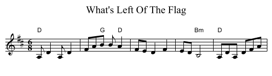 What's Left Of The Flag - staff notation