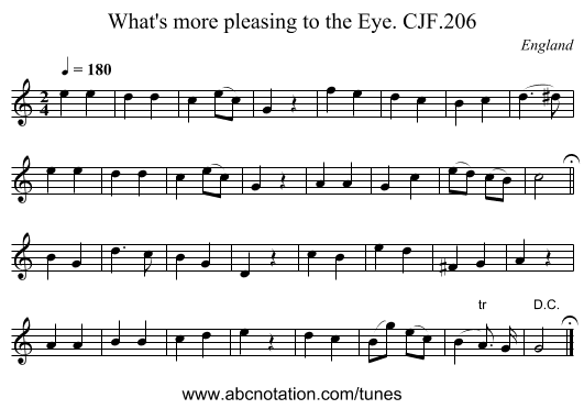 What's more pleasing to the Eye. CJF.206 - staff notation