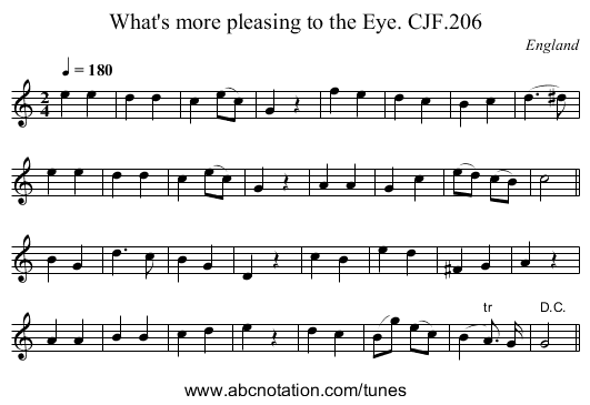 What's more pleasing to the Eye. CJF.206 - staff notation