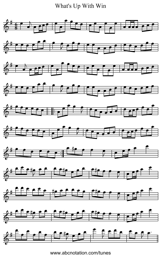 What's Up With Win - staff notation