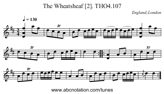 Wheatsheaf [2]. THO4.107, The - staff notation