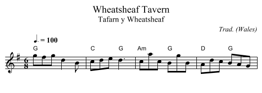 Wheatsheaf Tavern - staff notation