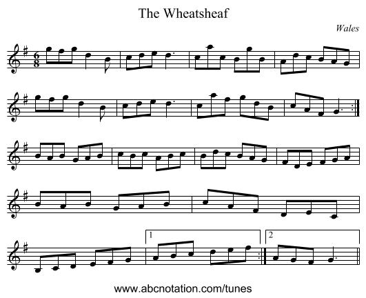 Wheatsheaf, The - staff notation