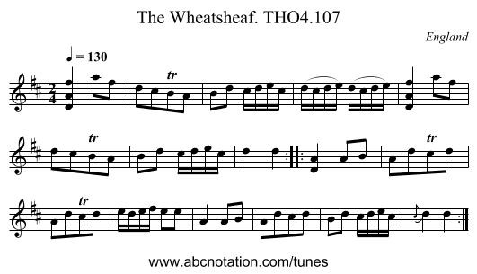 Wheatsheaf. THO4.107, The - staff notation