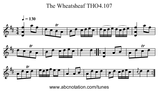 Wheatsheaf THO4.107, The - staff notation