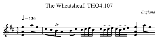 Wheatsheaf. THO4.107, The - staff notation