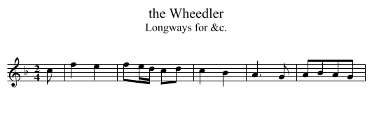 Wheedler, the  - staff notation