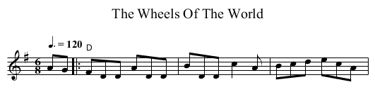 Wheels Of The World, The - staff notation