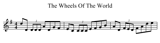 Wheels Of The World, The  - staff notation