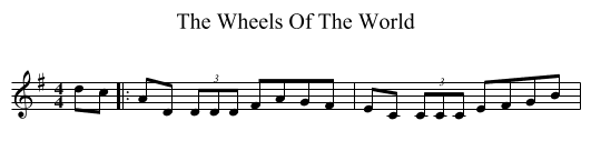 Wheels Of The World, The  - staff notation