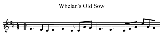 Whelan's Old Sow - staff notation