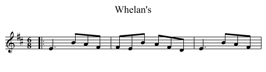Whelan's - staff notation