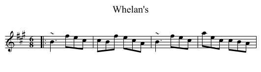 Whelan's - staff notation