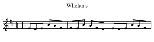Whelan's - staff notation