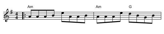When Charlie Comes   [Am] - staff notation